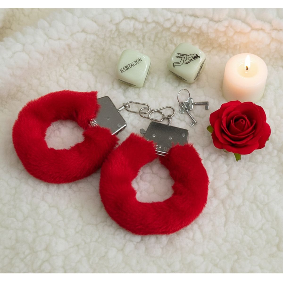 GENERICO - KIT EROTICO JUEGOS SEXUALES DE PAREJA DADOS EROTICOS BONDAGE ESPOSAS