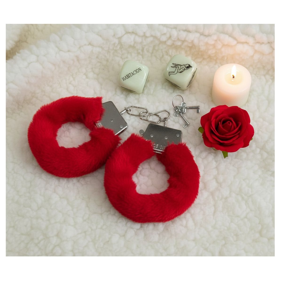 GENERICO - KIT EROTICO JUEGOS SEXUALES DE PAREJA DADOS EROTICOS BONDAGE ESPOSAS