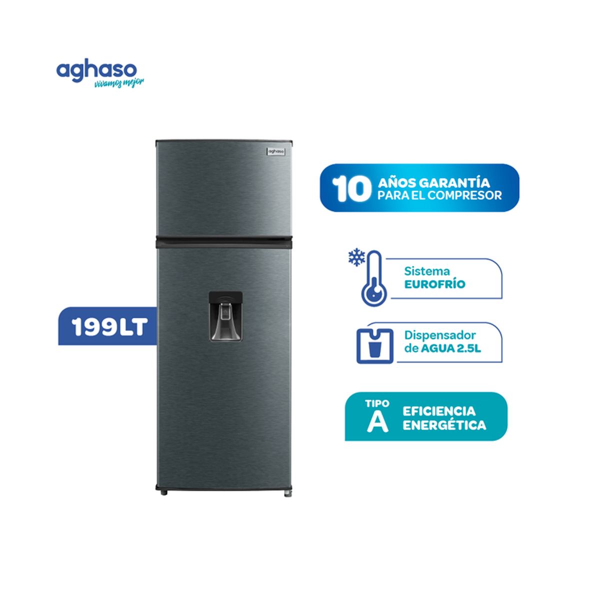 AGHASO - Refrigeradora Aghaso 199LT REFR-AGH09
