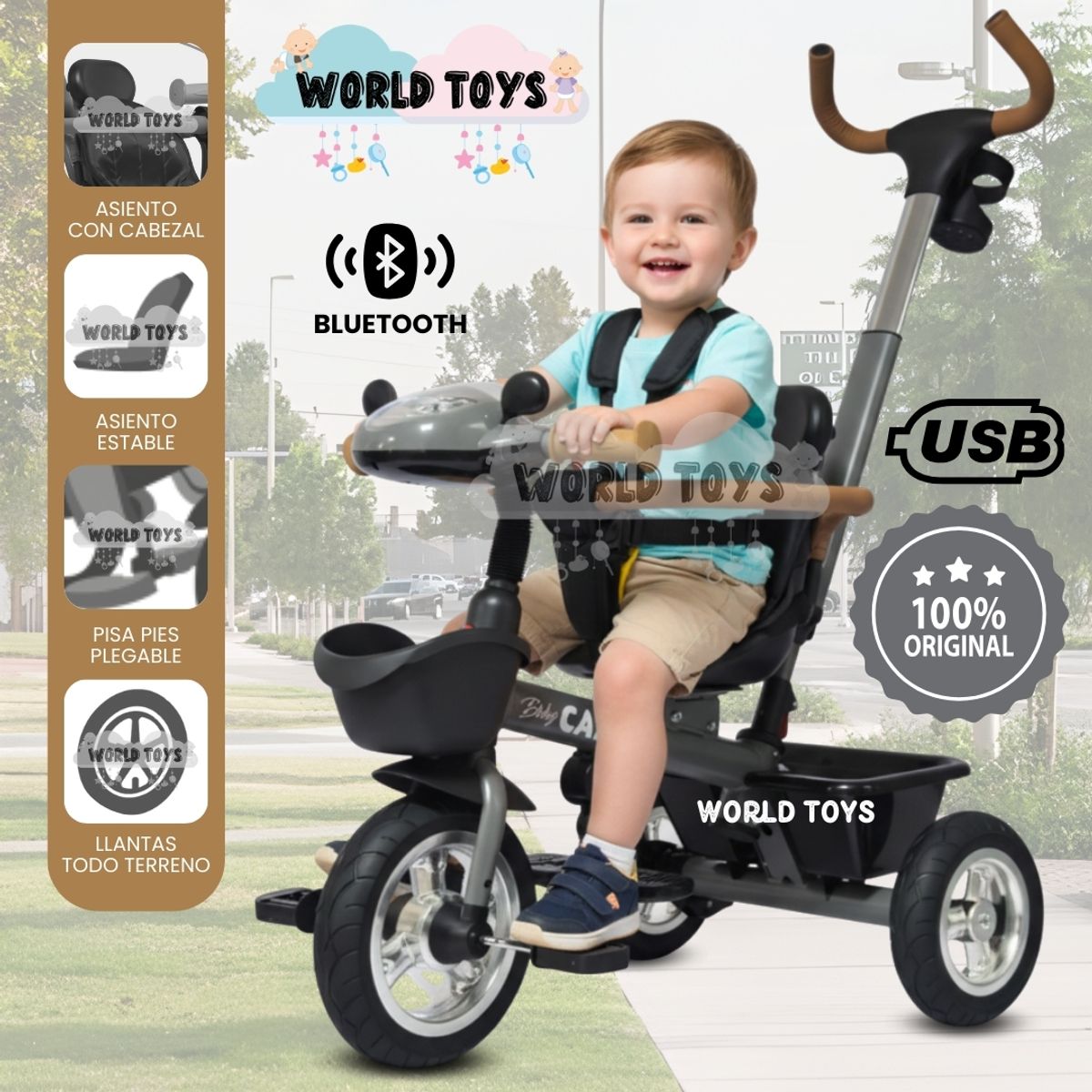 Baby - Triciclo Guiador «AKI PRIME» Edición Limitada Coffee