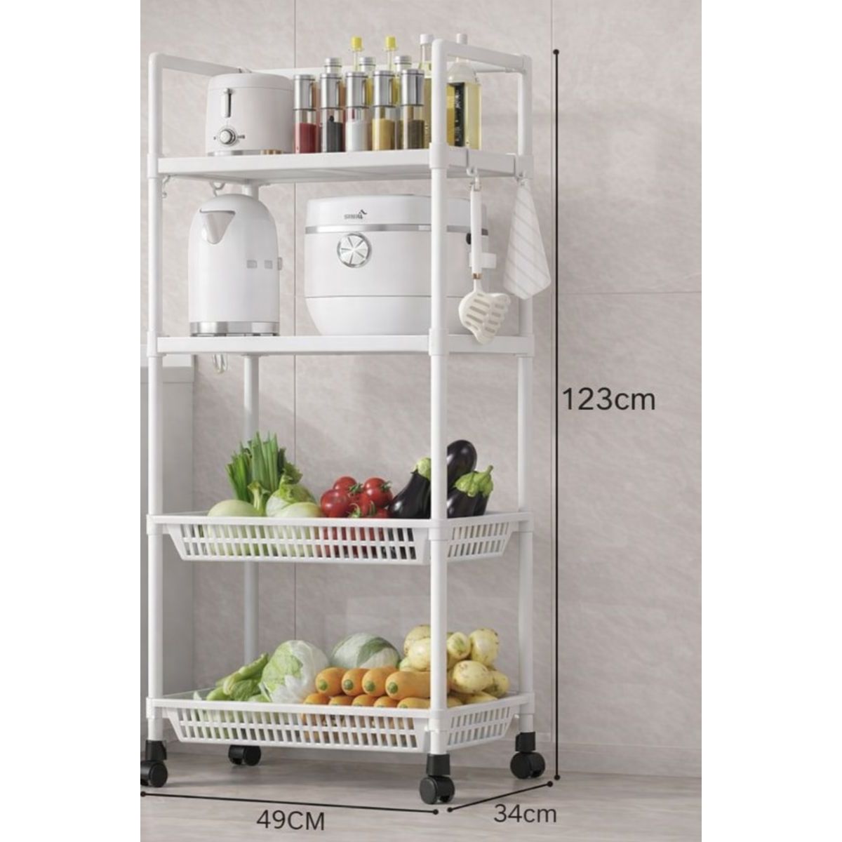 GENERICO - Organizador Multiusos de Cuatro Niveles Blanco