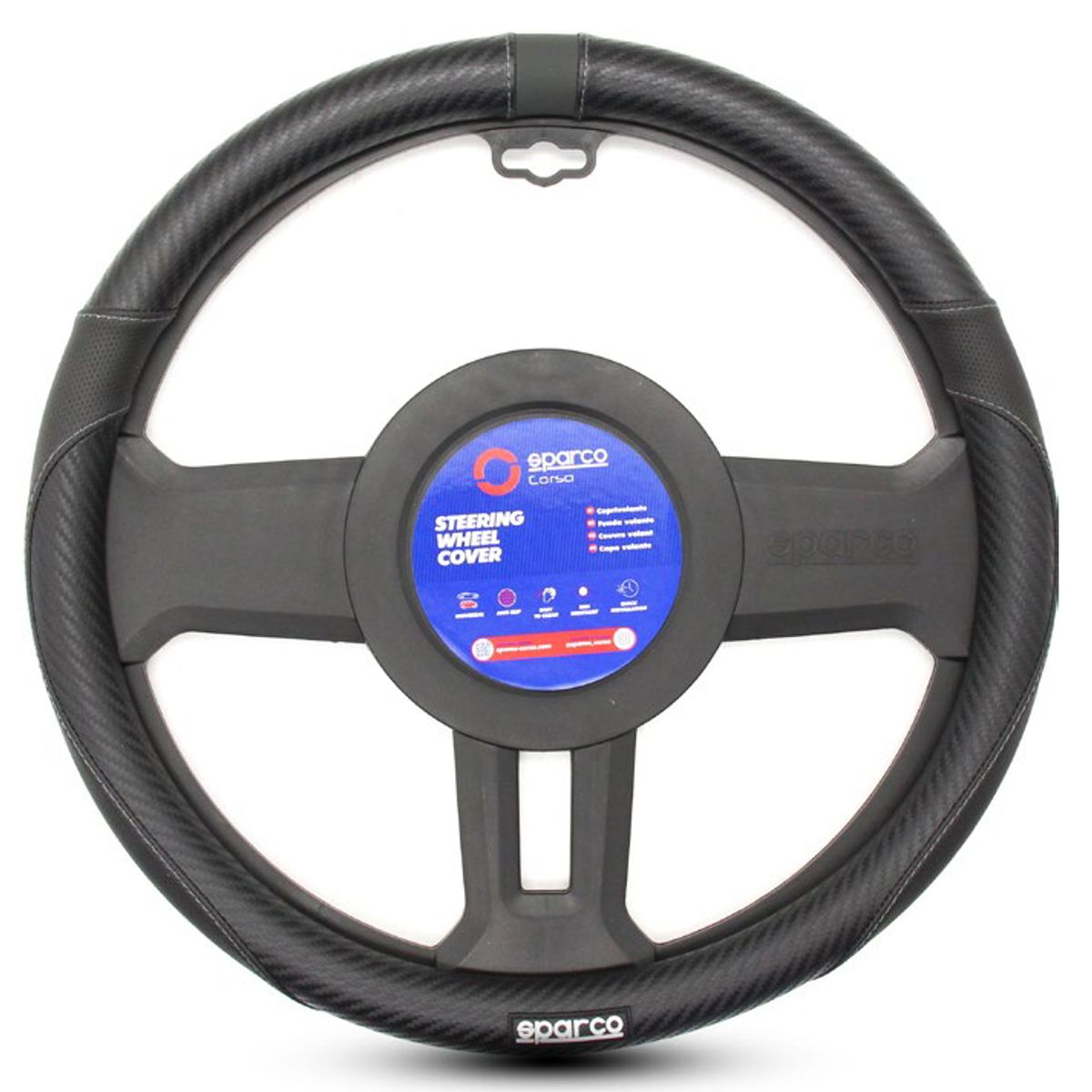 JET - Forro De Timóm SPARCO Antiestres Detalles En Gris + Placa De Metal