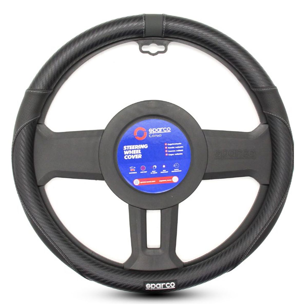 JET - Forro De Timóm SPARCO Antiestres Detalles En Gris + Placa De Metal