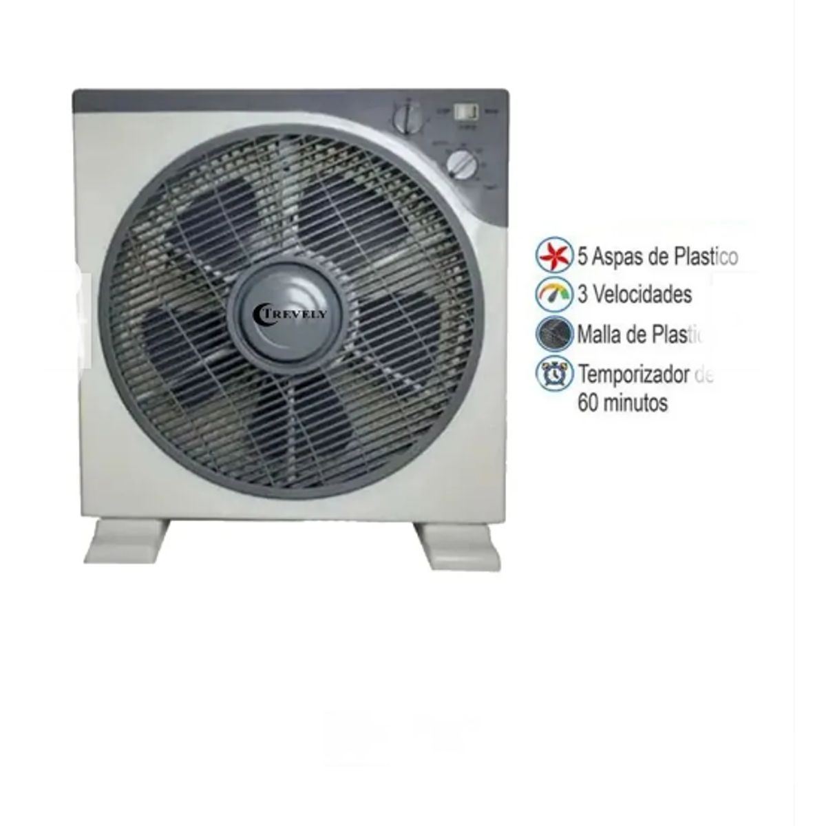 GENERICO - Ventilador mesa Trevely VT-12A - Gris 12 pulgadas