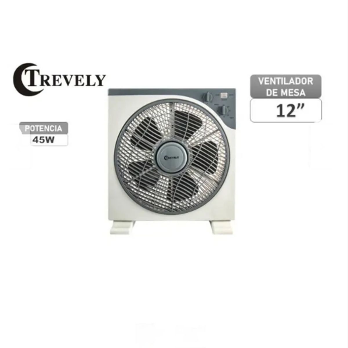GENERICO - Ventilador mesa Trevely VT-12A - Gris 12 pulgadas