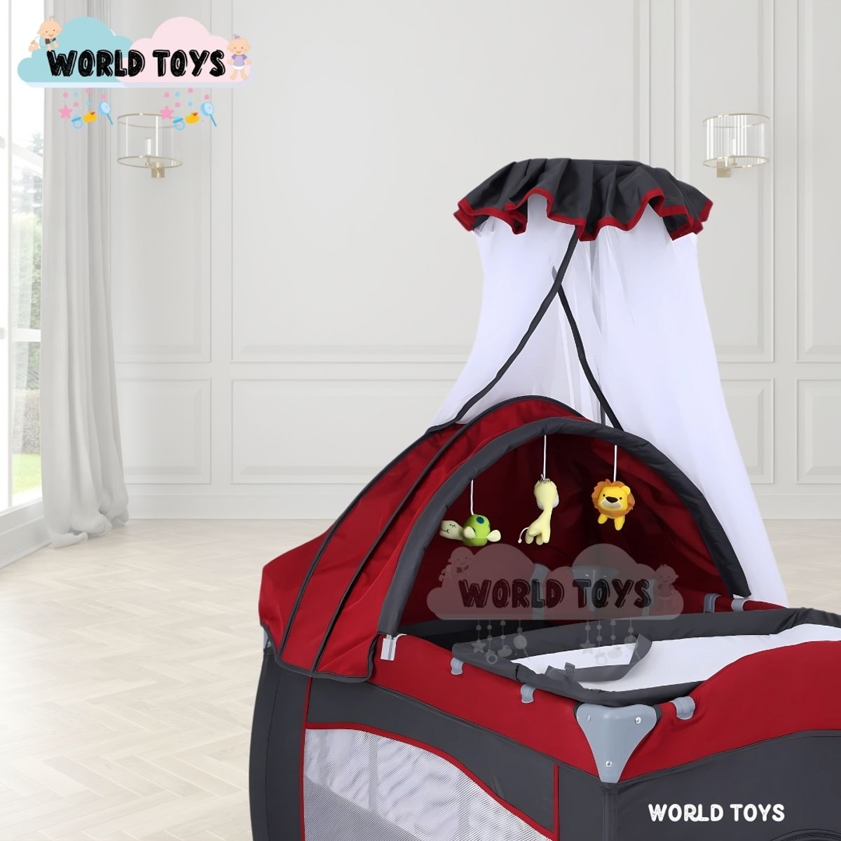 Baby - Cuna Corral «VIENA STOKKER PRO» 2 en 1 con Colchón Red