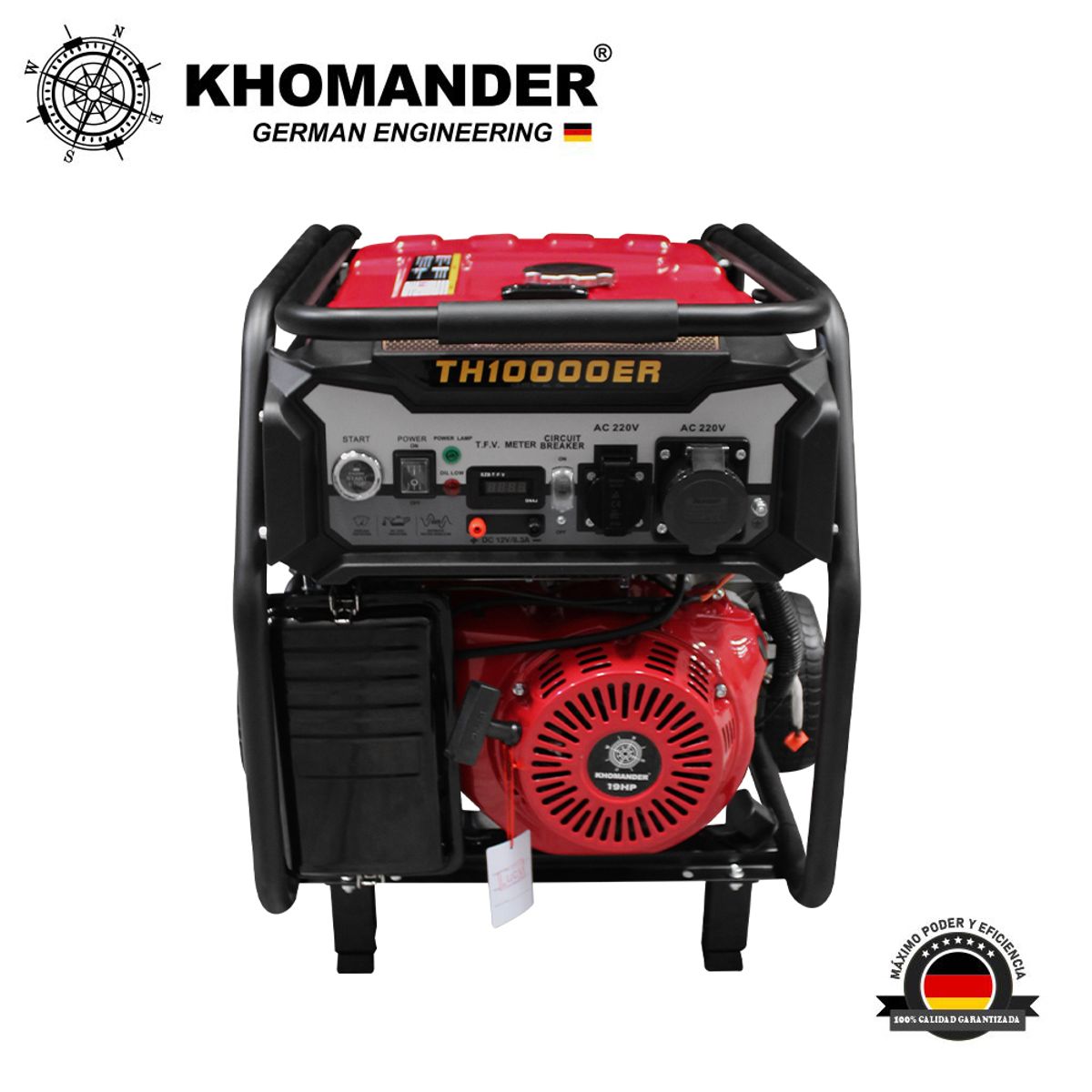KHOMANDER - GENERADOR GASOLINERO 9000W  220V ENCENDIDO ELECTRICO - KHOMANDER