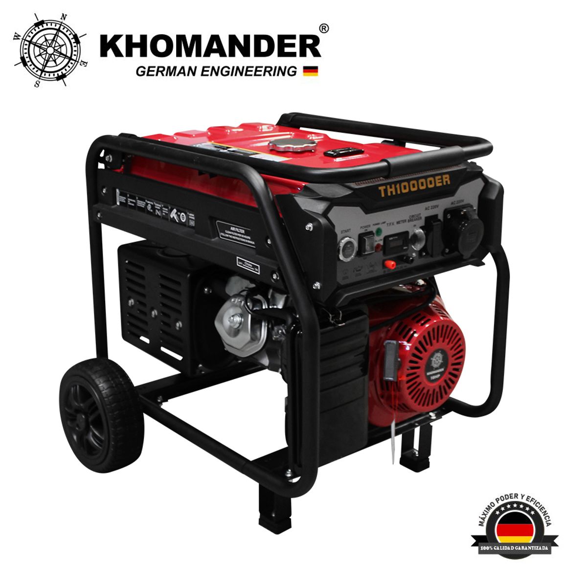 KHOMANDER - GENERADOR GASOLINERO 9000W  220V ENCENDIDO ELECTRICO - KHOMANDER