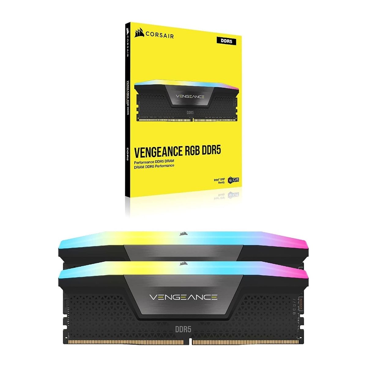 CORSAIR - Memoria Ram 32GB 16x2 Corsair Vengeance RGB DDR5 6400mhz Intel XMP