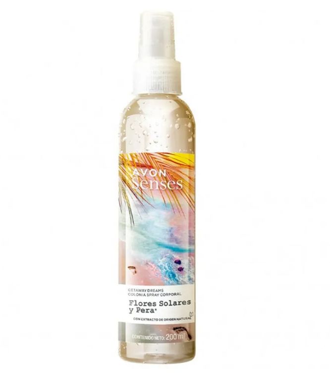 Colonia Corporal Flores Solares y Pera 200 ml Spray Avon Senses AVON ...