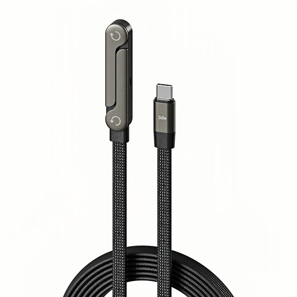RENVMEXY - Cable Cargador 240W USB-C 1.5m con Soporte Plegable 2 en 1