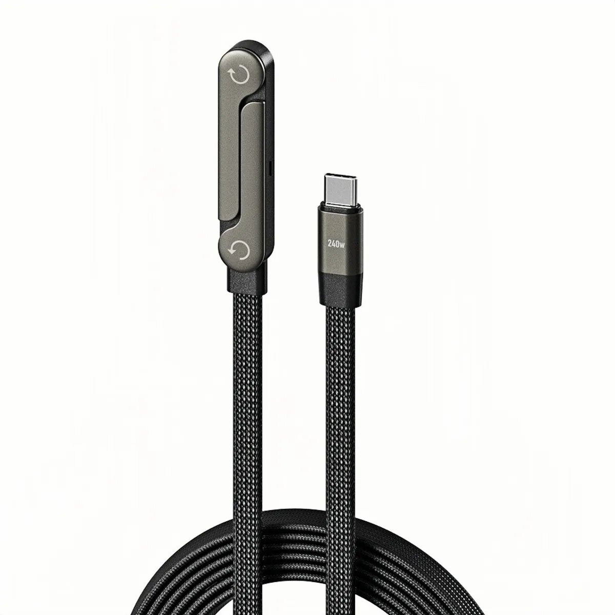 RENVMEXY - Cable Cargador 240W USB-C 1.5m con Soporte Plegable 2 en 1