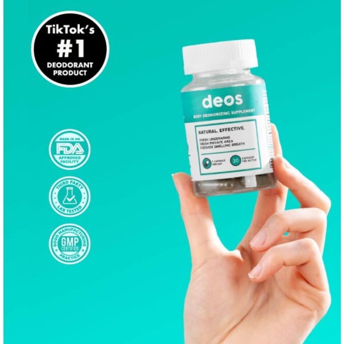 GENERICO - DEOS Desodorante Interno Menta Control Olores Original – 30 cápsulas