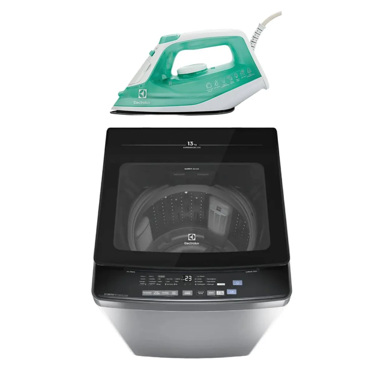 ELECTROLUX - Combo Lavadora Electrolux Carga Superior 13kg Inverter EWIJ13F2XSYG + Plancha a vapor SIE70