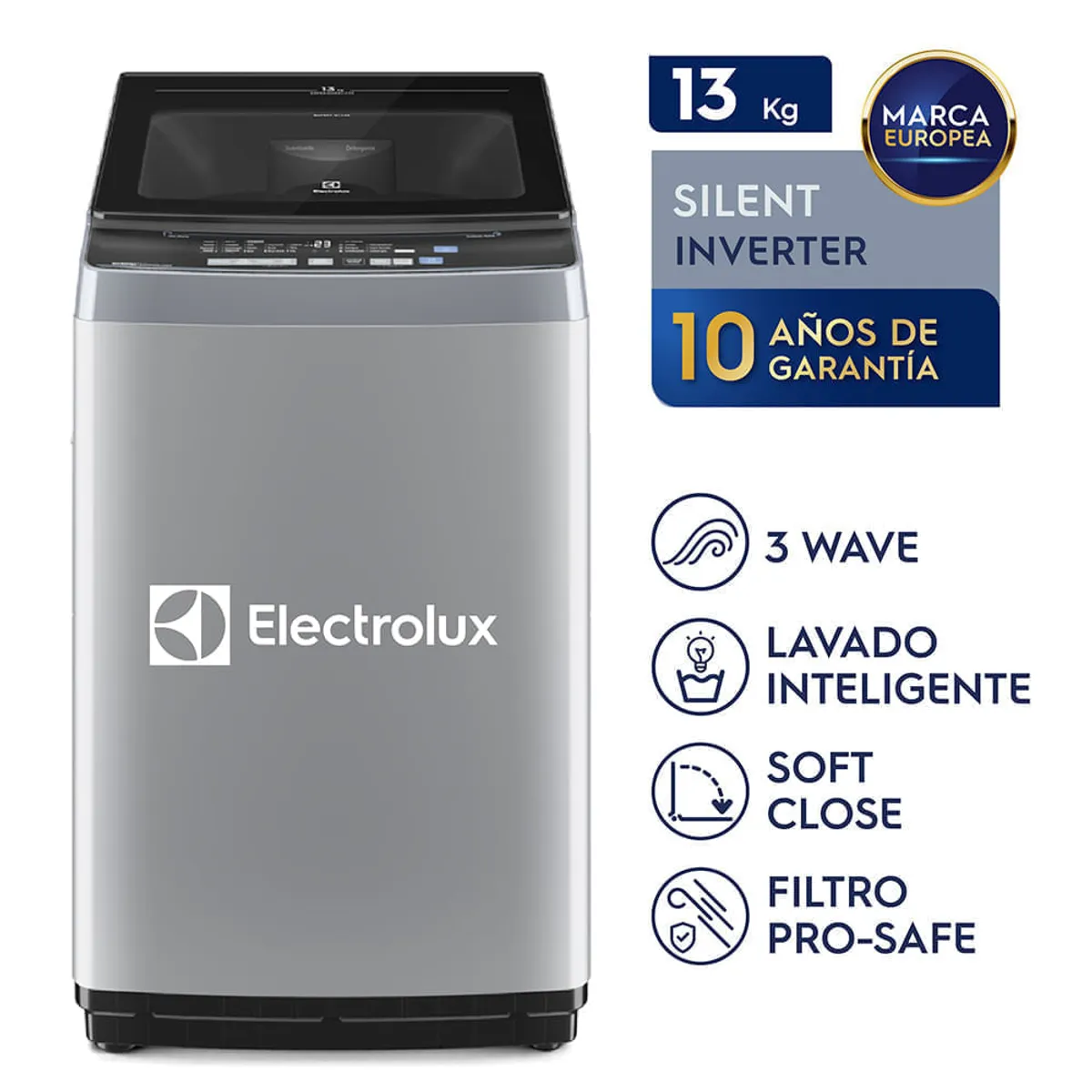 ELECTROLUX - Combo Lavadora Electrolux Carga Superior 13kg Inverter EWIJ13F2XSYG + Plancha a vapor SIE70