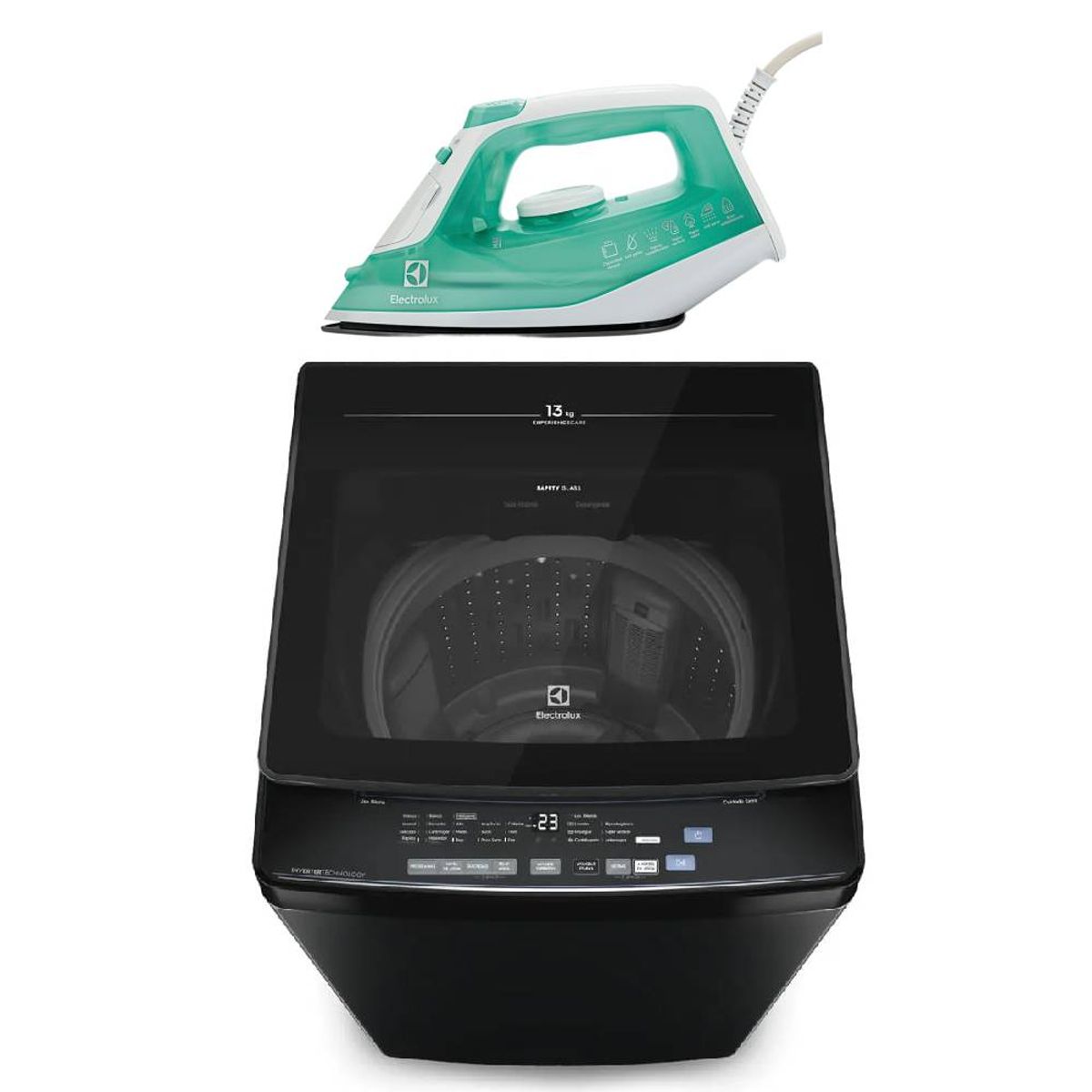 ELECTROLUX - Combo Lavadora Electrolux Carga Superior 13kg Inverter EWIJ13F2XSYB + Plancha a vapor SIE70