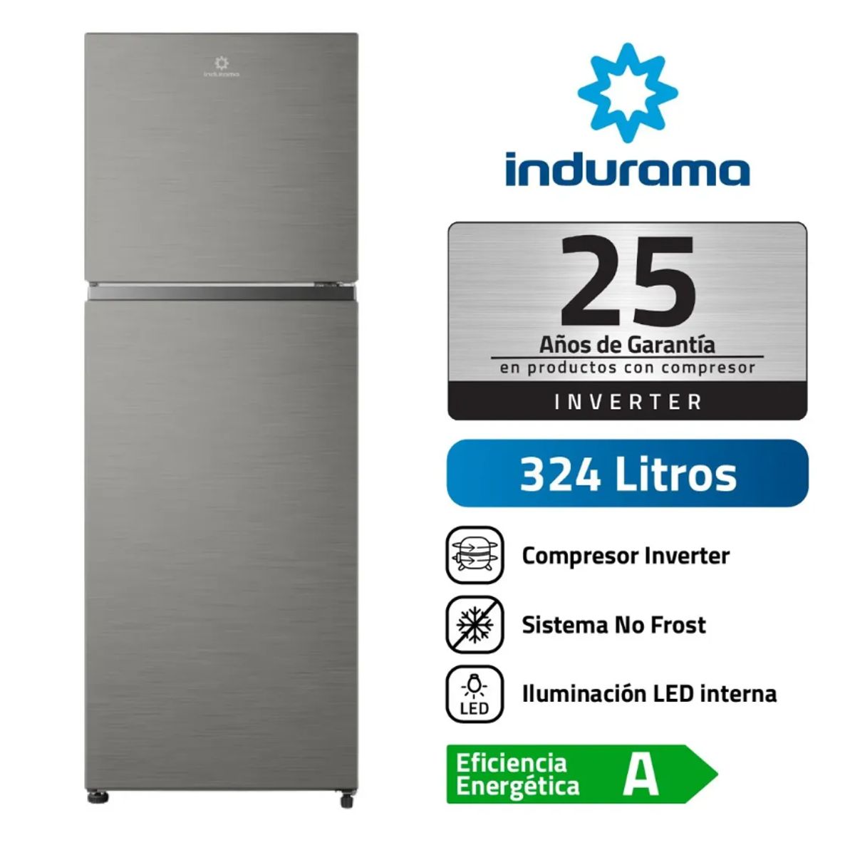 INDURAMA - Refrigeradora Indurama RI-439I Top Mount 324L No Frost - Croma