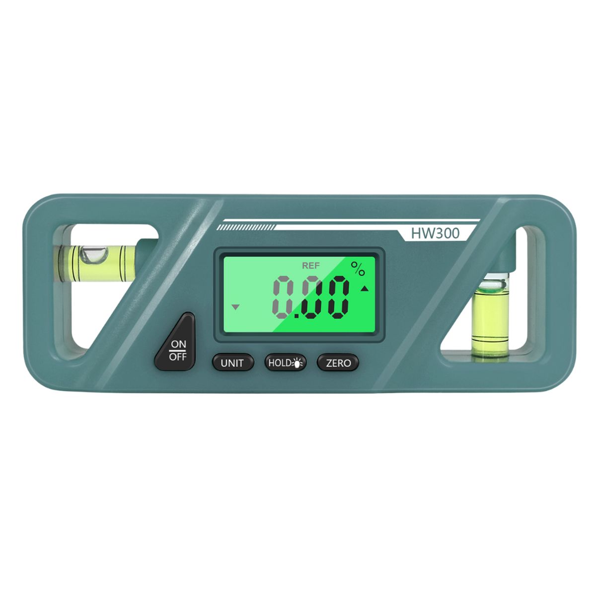 GENERICO - Inclinómetro Digital Burbuja Magnetico HW300 Pantalla LCD Verde