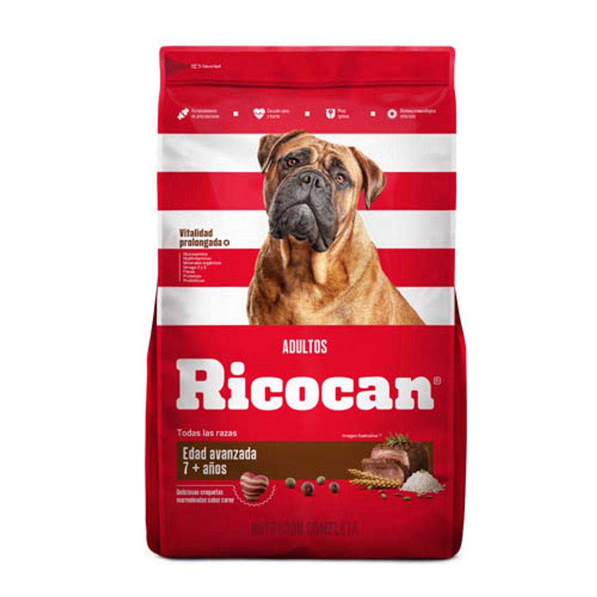 RICOCAN - Ricocan Adulto 7+ Años Sabor Carne, Arroz y Vegetales 3 Kg
