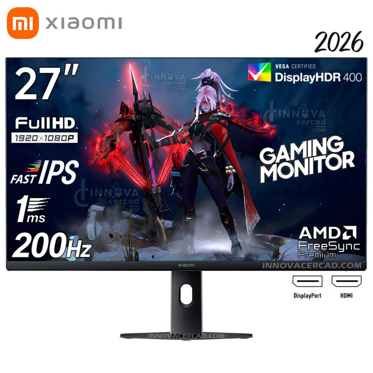 XIAOMI - Monitor Xiaomi Gaming G27i 2026 27" Panel Fast IPS FHD (1920x1080) 200Hz, 1ms (GTG), HDR400