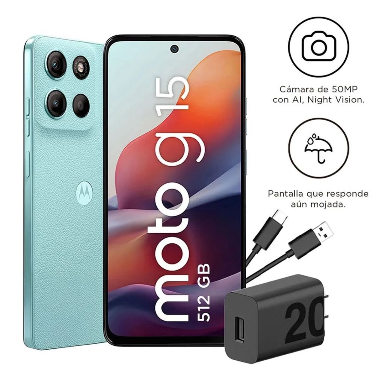 MOTOROLA - MOTOROLA G15 512 6.7" 4GB 512GB 50MP