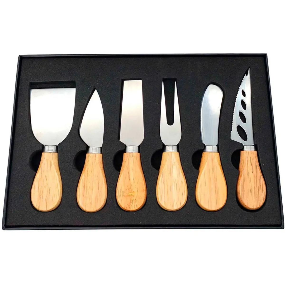 ICHIMATSU - Juego de Utensilios para Queso con Mango de Madera 6 Piezas- ichimatsu