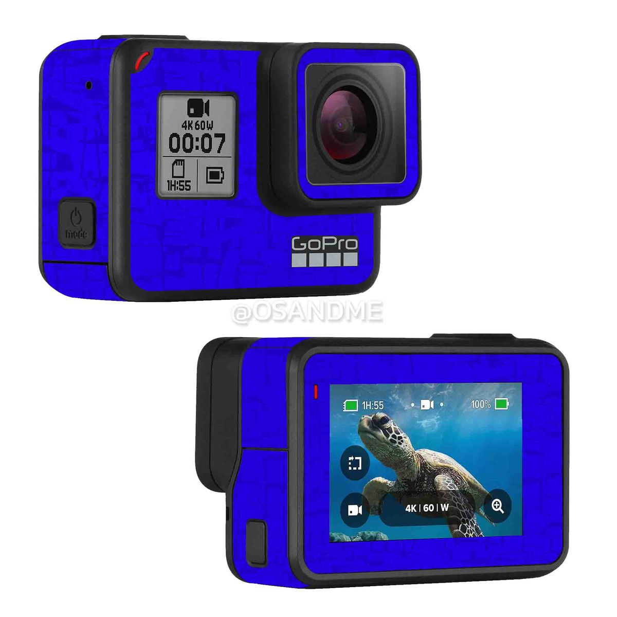 GENERICO - Skin Gopro Hero 7 black Vinil texturizado Azul antirayones
