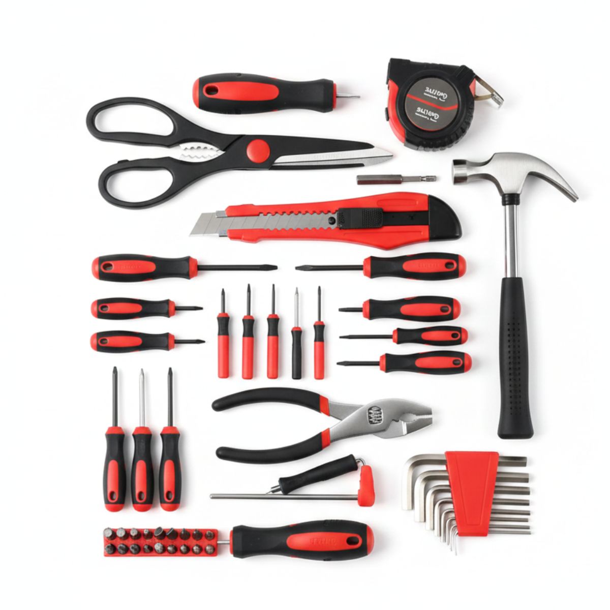 GENERICO - Kit de Herramientas Manuales de 39 pcs para Uso Doméstico e Industrial + Estuche