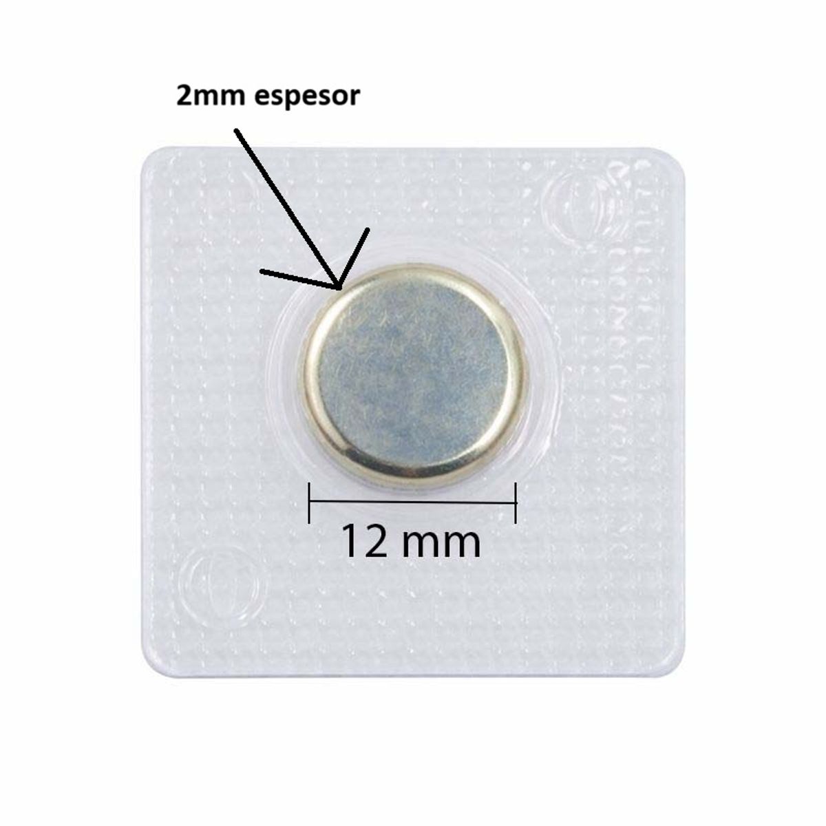 GENERICO - Iman de Neodimio Circular 12mmx2mm Cubierta Plastica 5 Pares