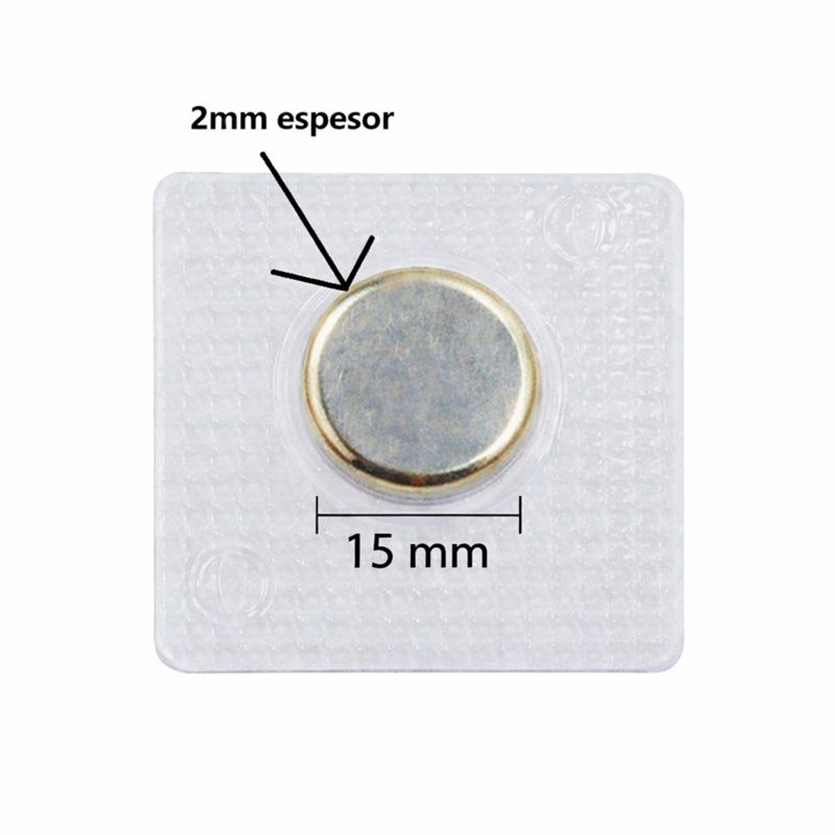 GENERICO - Iman de Neodimio Circular 15mmx2mm Cubierta Plastica 5 Pares