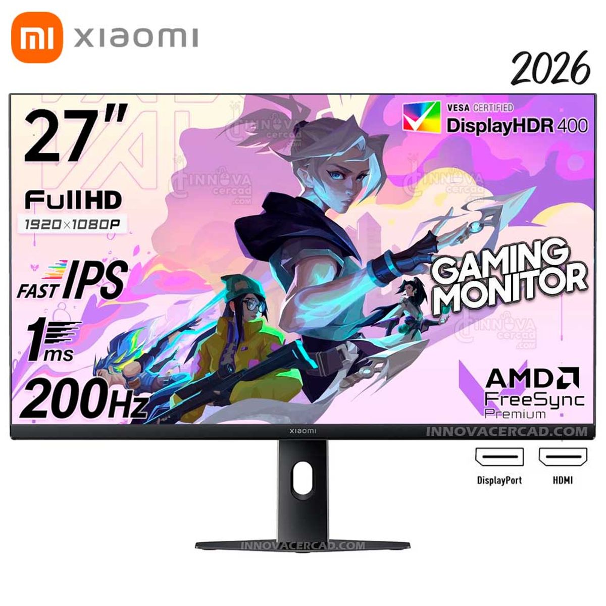 XIAOMI - Monitor Xiaomi Gaming G27i 2026 27" Panel Fast IPS FHD (1920x1080) 200Hz, 1ms (GTG), HDR400