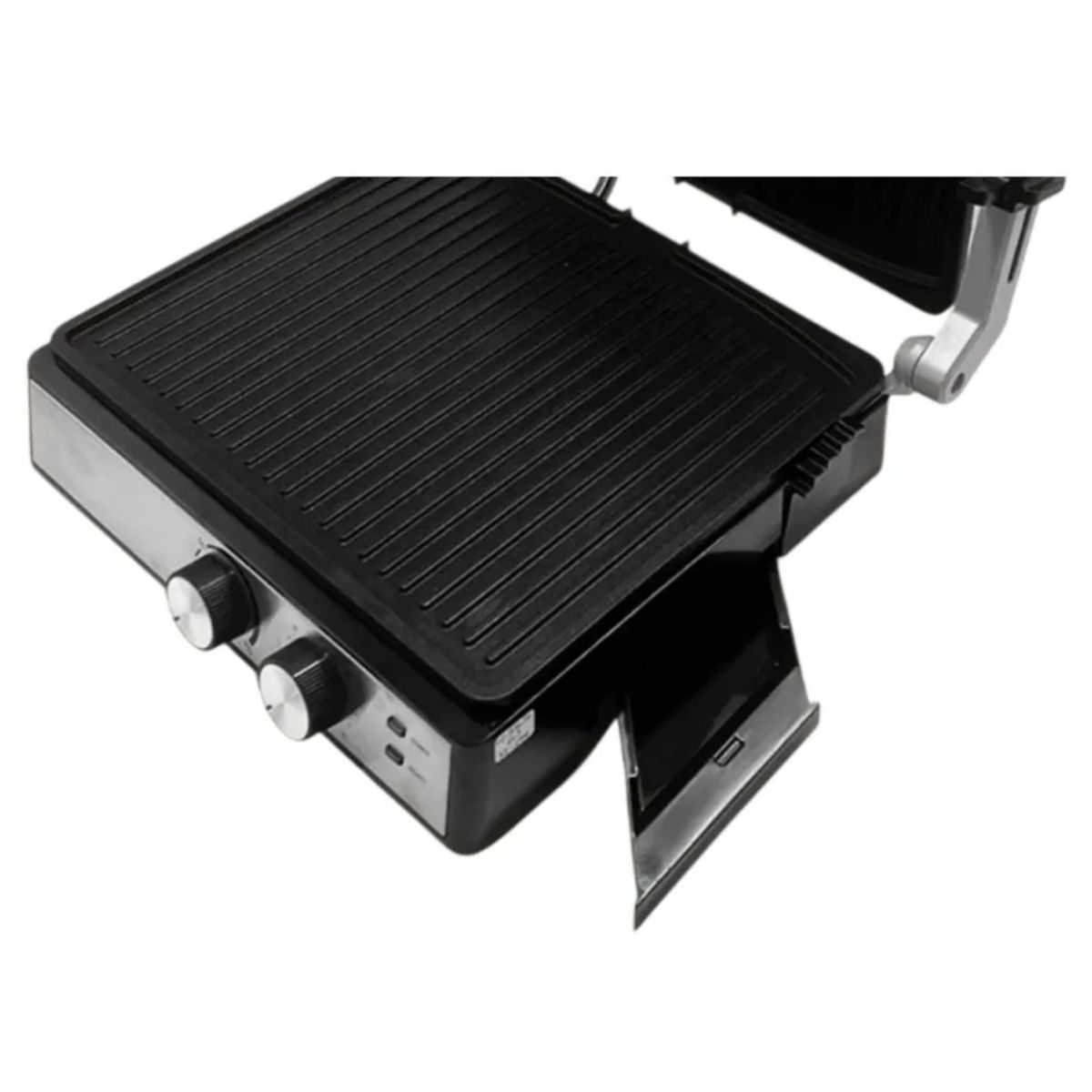 FINEZZA - Parrilla Eléctrica Antiadherente 2000W FZ-836SG con Tapa de Acero
