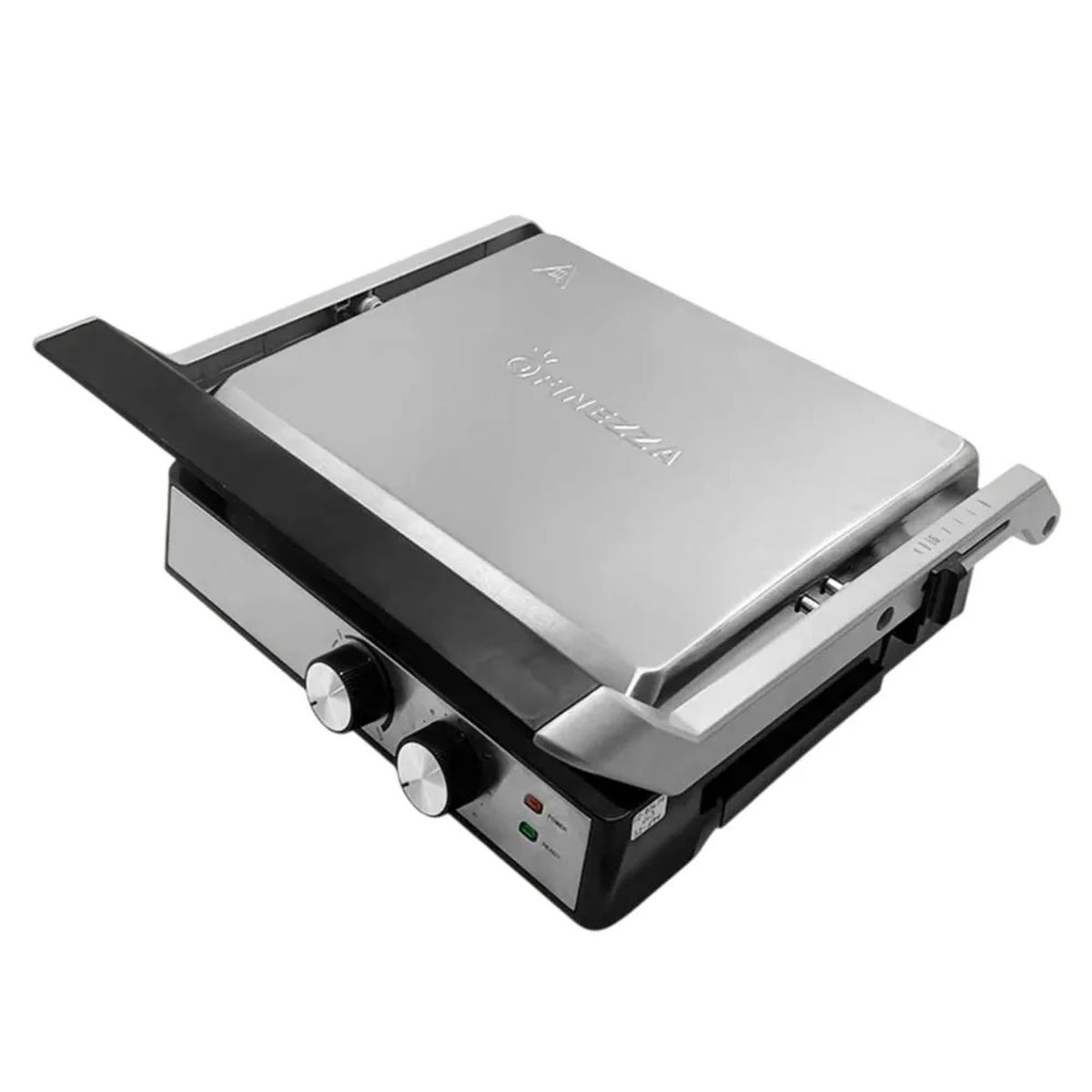 FINEZZA - Parrilla Eléctrica Antiadherente 2000W FZ-836SG con Tapa de Acero