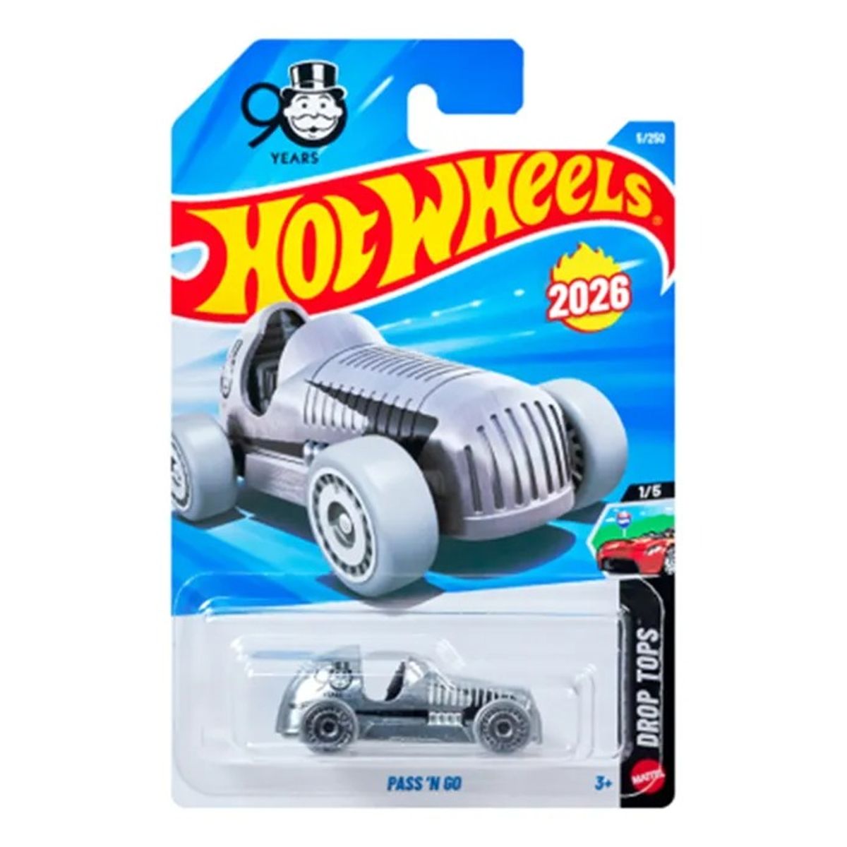 HOT WHEELS - Hot Wheels Pass N Go 90 Años Monopoly Silver