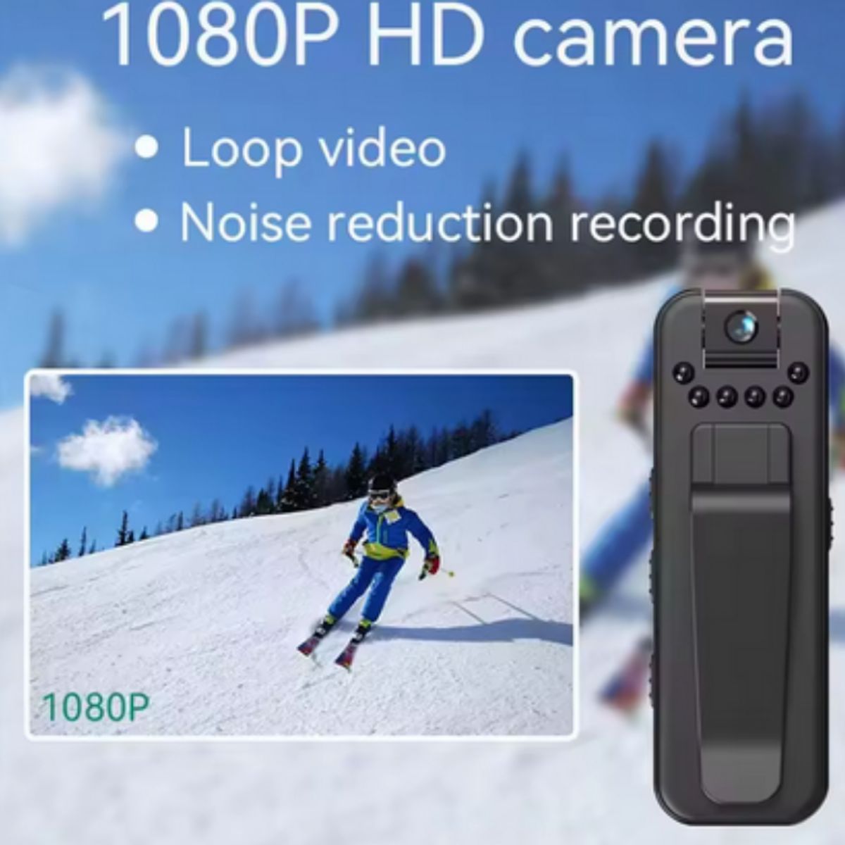 GENERICO - Mini cámara HD portatil con detección de movimiento