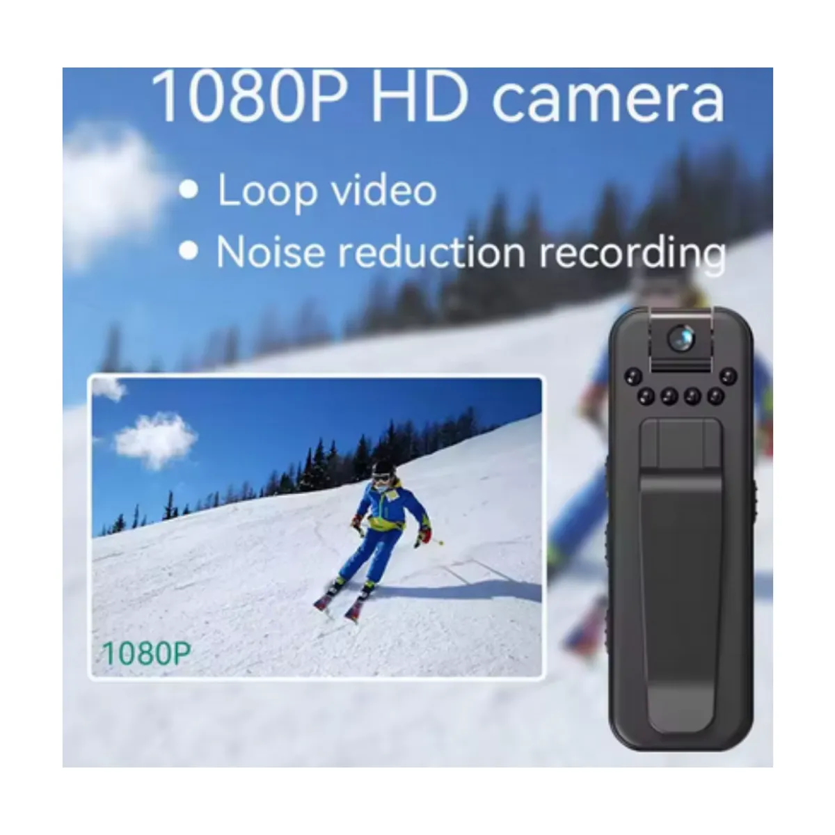 GENERICO - Mini cámara HD portatil con detección de movimiento