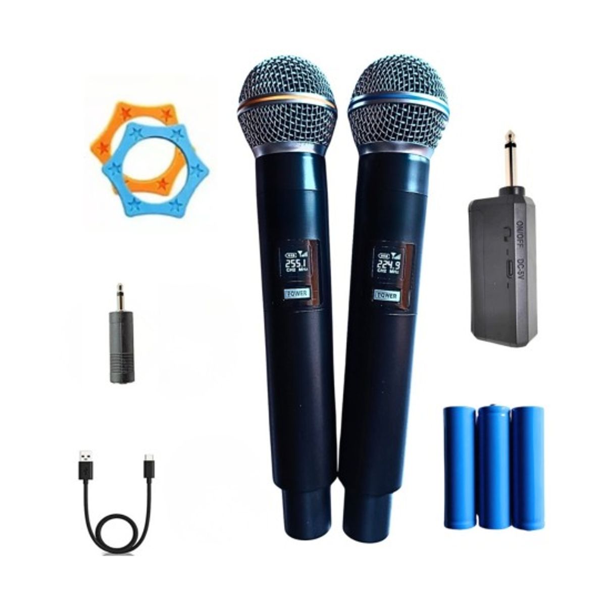 SEISA - Micrófono Inalámbricos Recargables Dobles Karaoke Wireless KMS-901MC