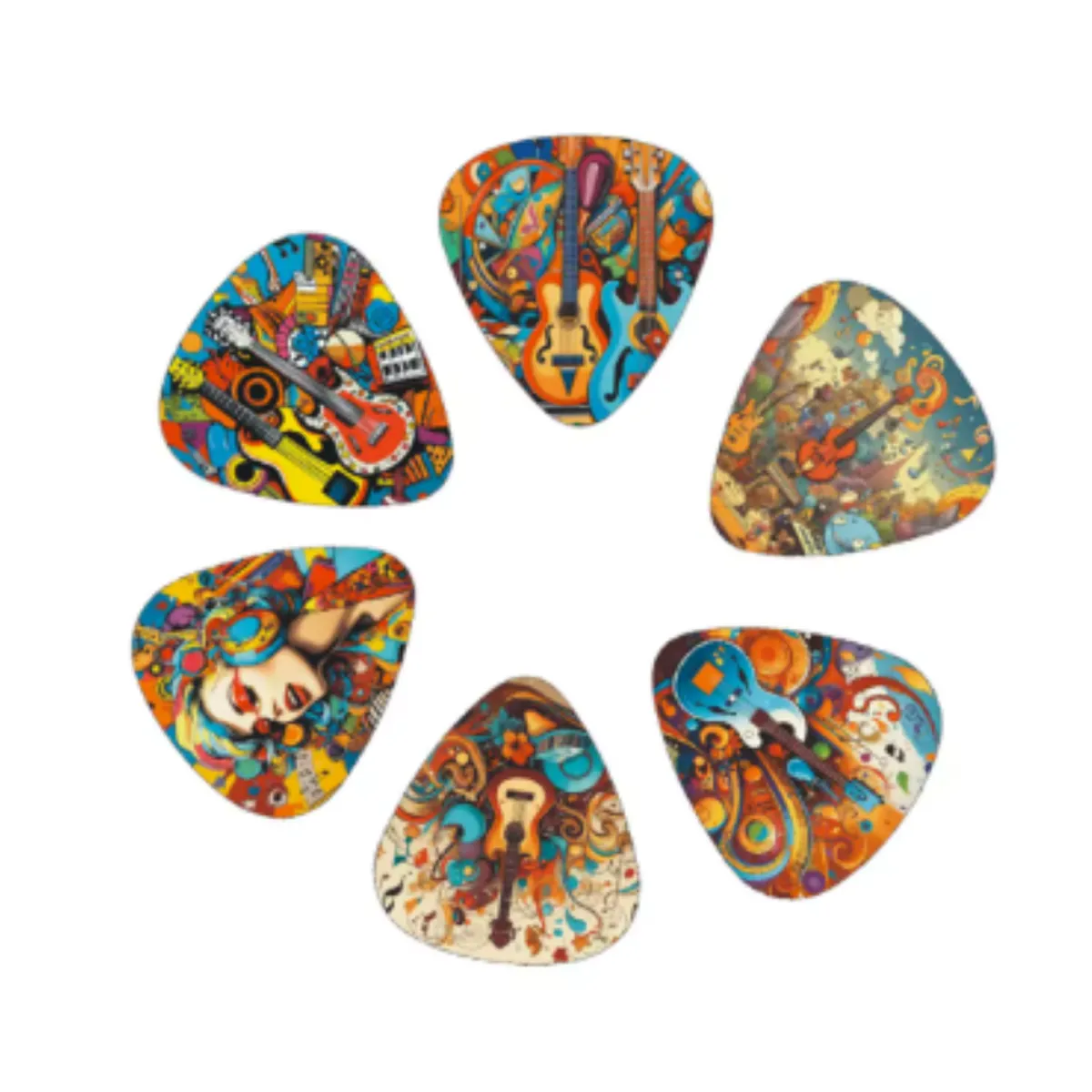 GENERICO - Set 12 Puas para Guitarra Electrica o Acustica con Diseño 0.71mm