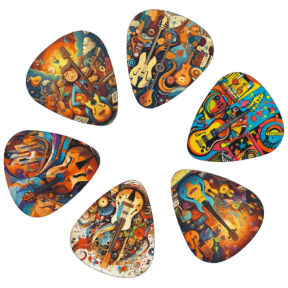 GENERICO - Set 12 Puas para Guitarra Electrica o Acustica con Diseño 0.71mm