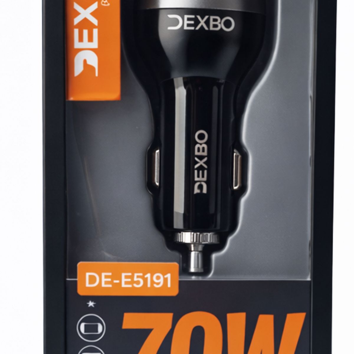 GENERICO - Cargador de Carro Premium DEXBO 70W USB + Type-C PD Modelo DE-E5191