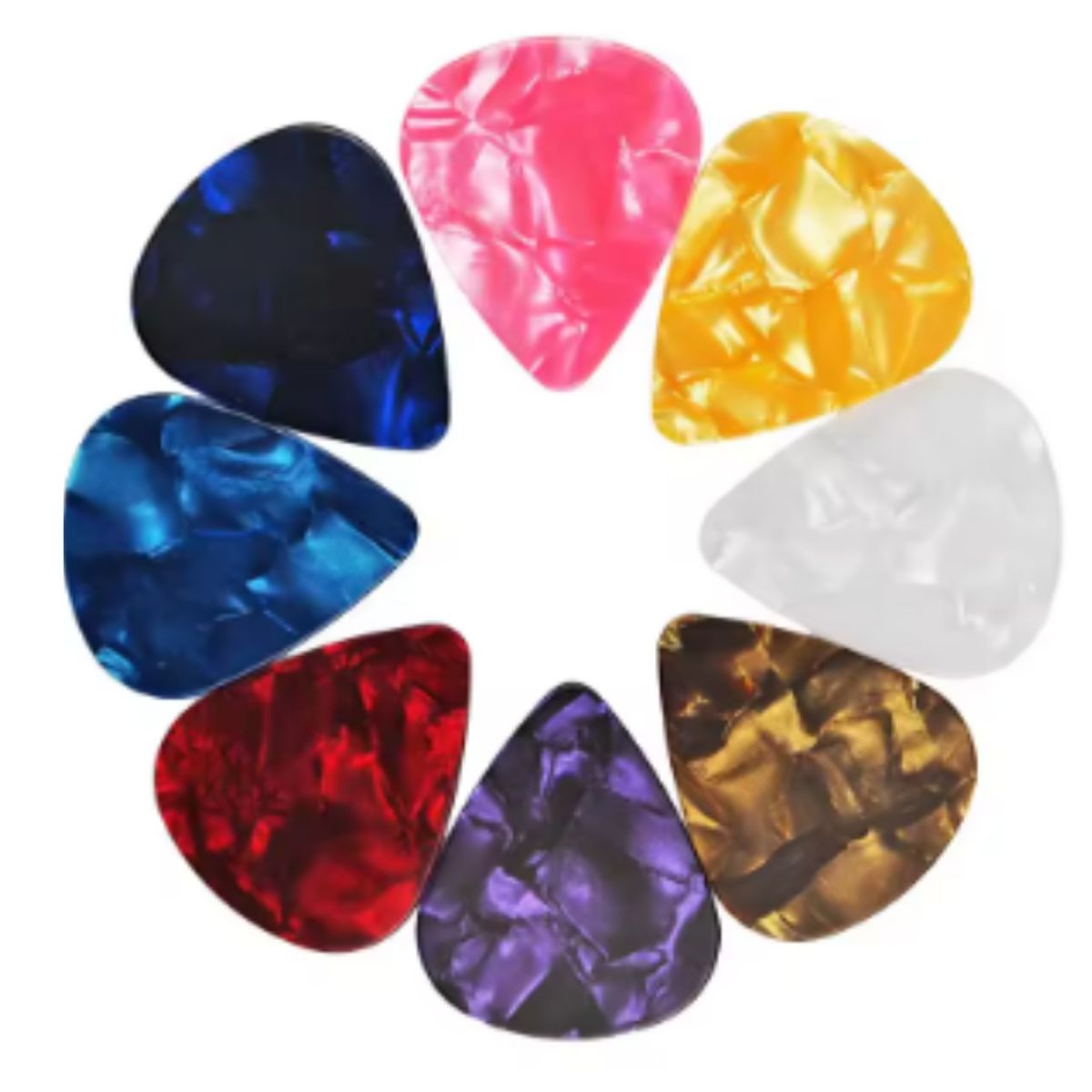 GENERICO - Set de 100 Puas uñas nacarada para Guitarra Electrica o Acustica