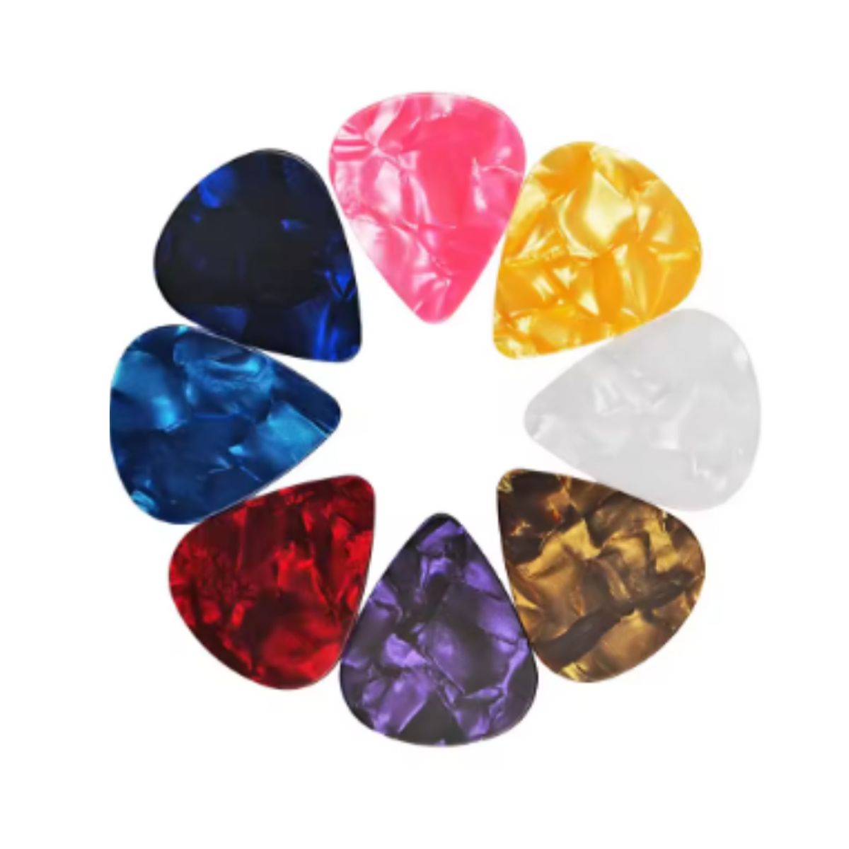 GENERICO - Set de 100 Puas uñas nacarada para Guitarra Electrica o Acustica