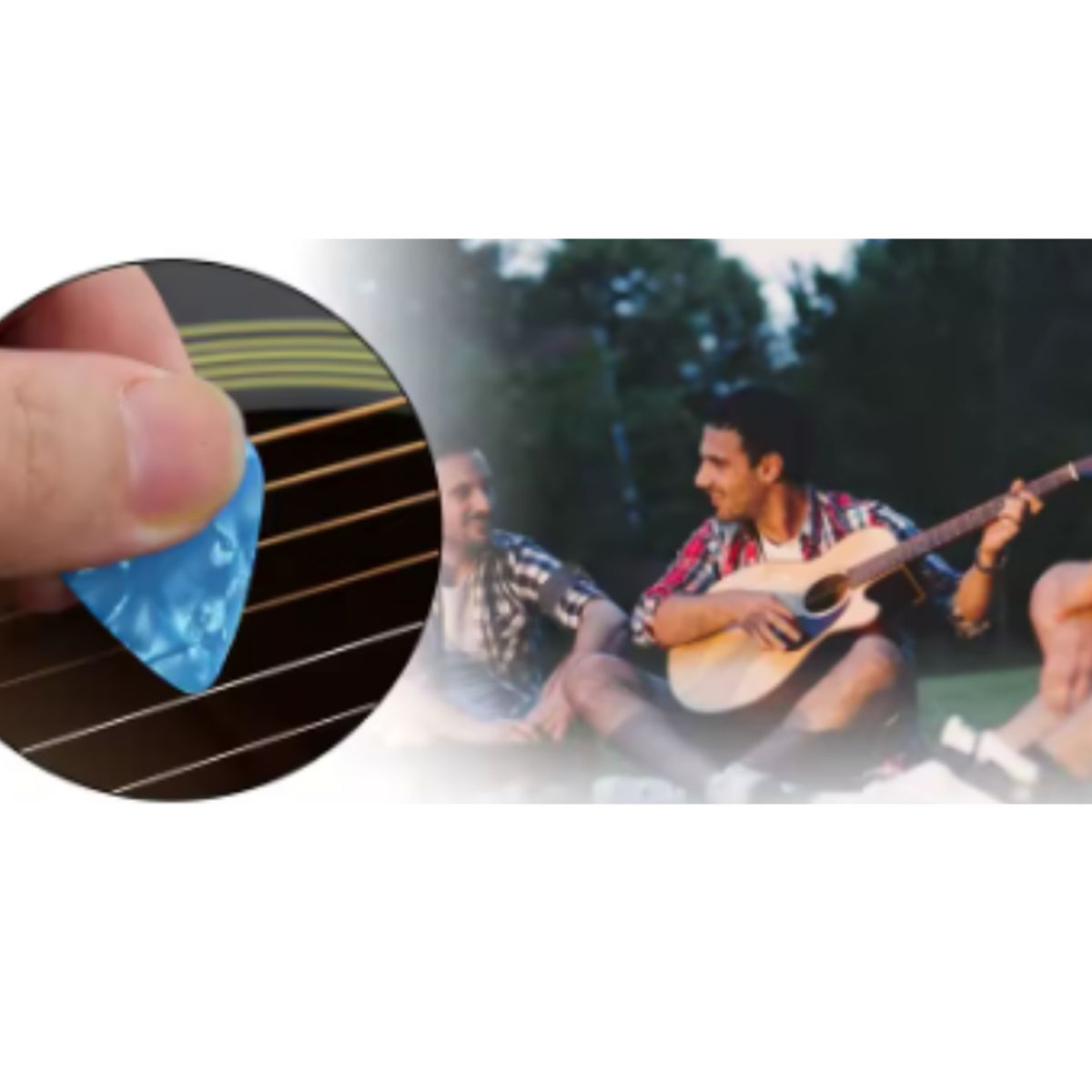 GENERICO - Set de 100 Puas uñas nacarada para Guitarra Electrica o Acustica