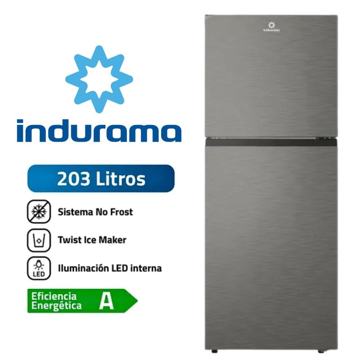 INDURAMA - REFRIGERADOR 203LT INDURAMA COLOR CROMA MOD RI-359I