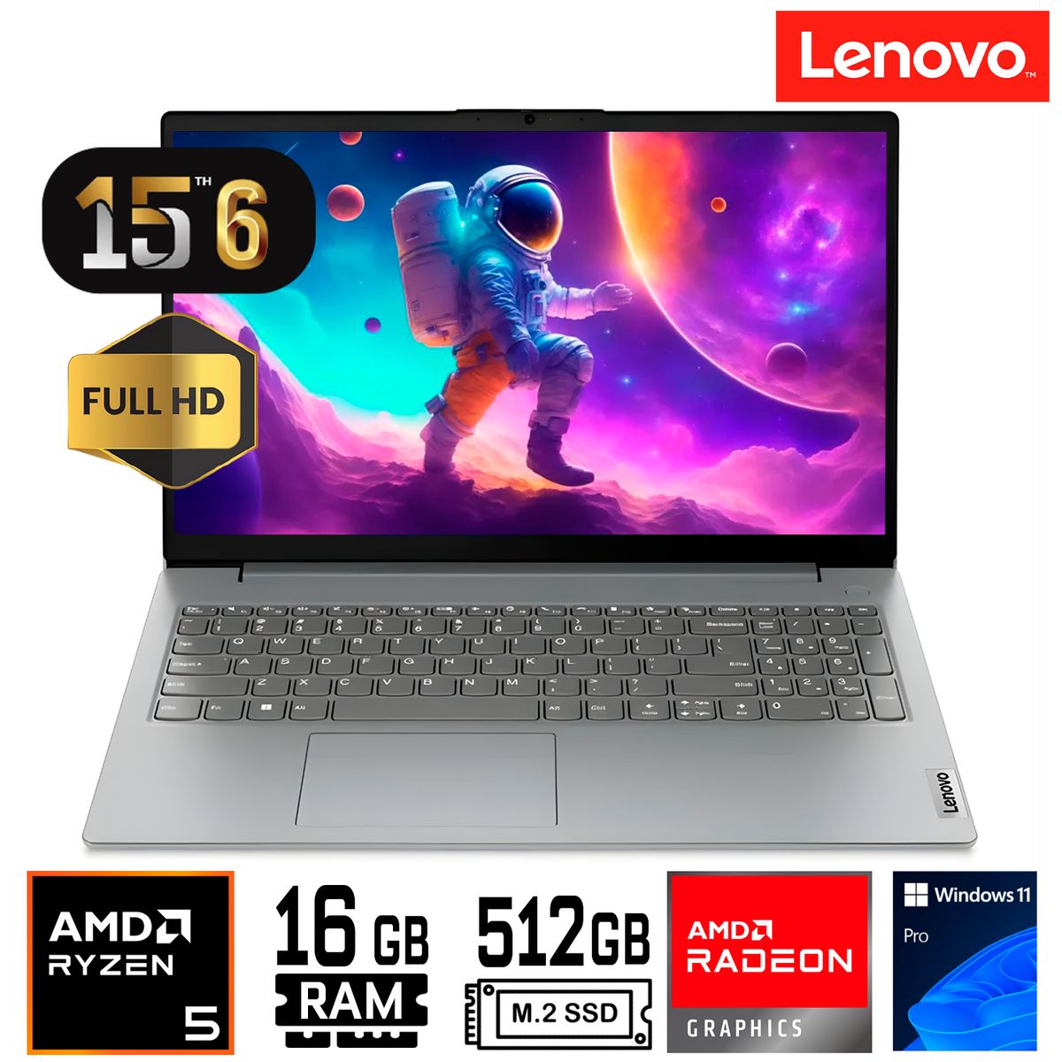 LENOVO - Laptop Lenovo V15 G4 AMN  15.6"- Ryzen 5 7520U  16GB DDR5  SSD 512GB - windows 11 pro