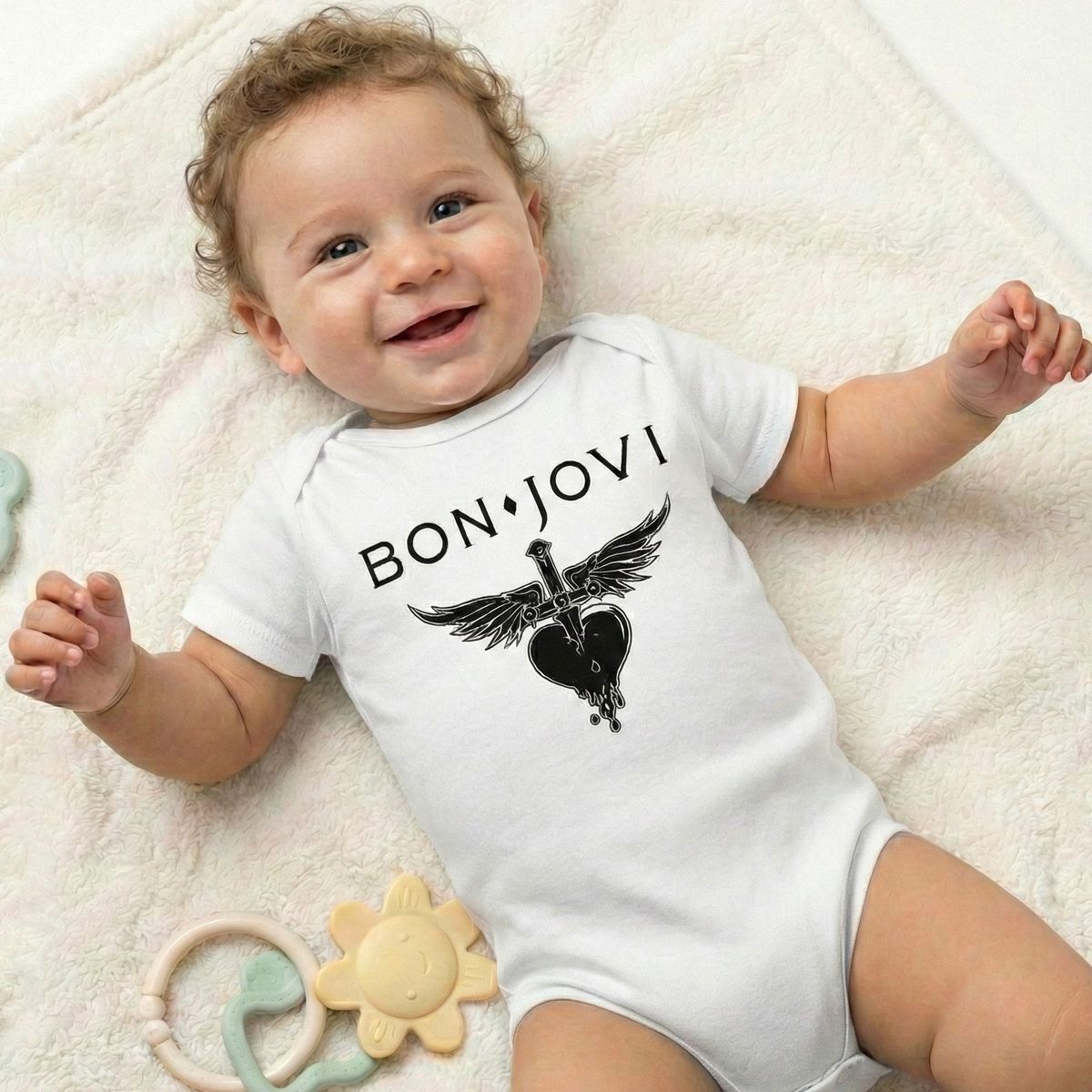 GENERICO - Body algodón Pima Bon Jovi Blanco