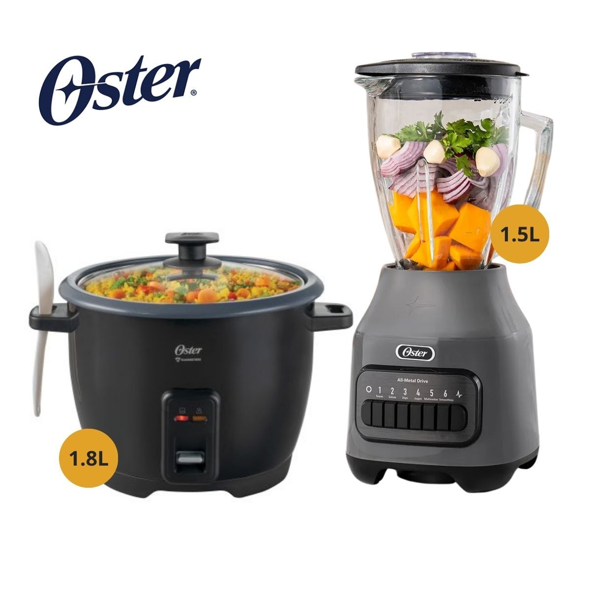 OSTER - COMBO OSTER Olla Arrocera 1.8 LT + Licuadora Pica Hielo