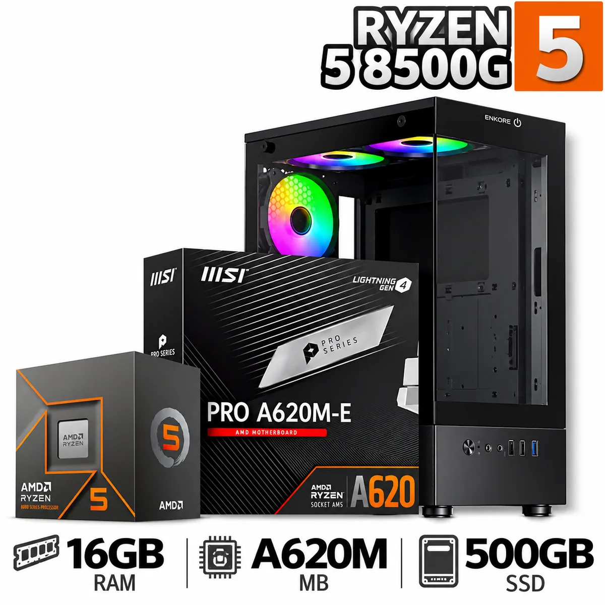 AMD - PC GAMER AMD RYZEN 5 8500G 16GB RAM 512GB SSD.