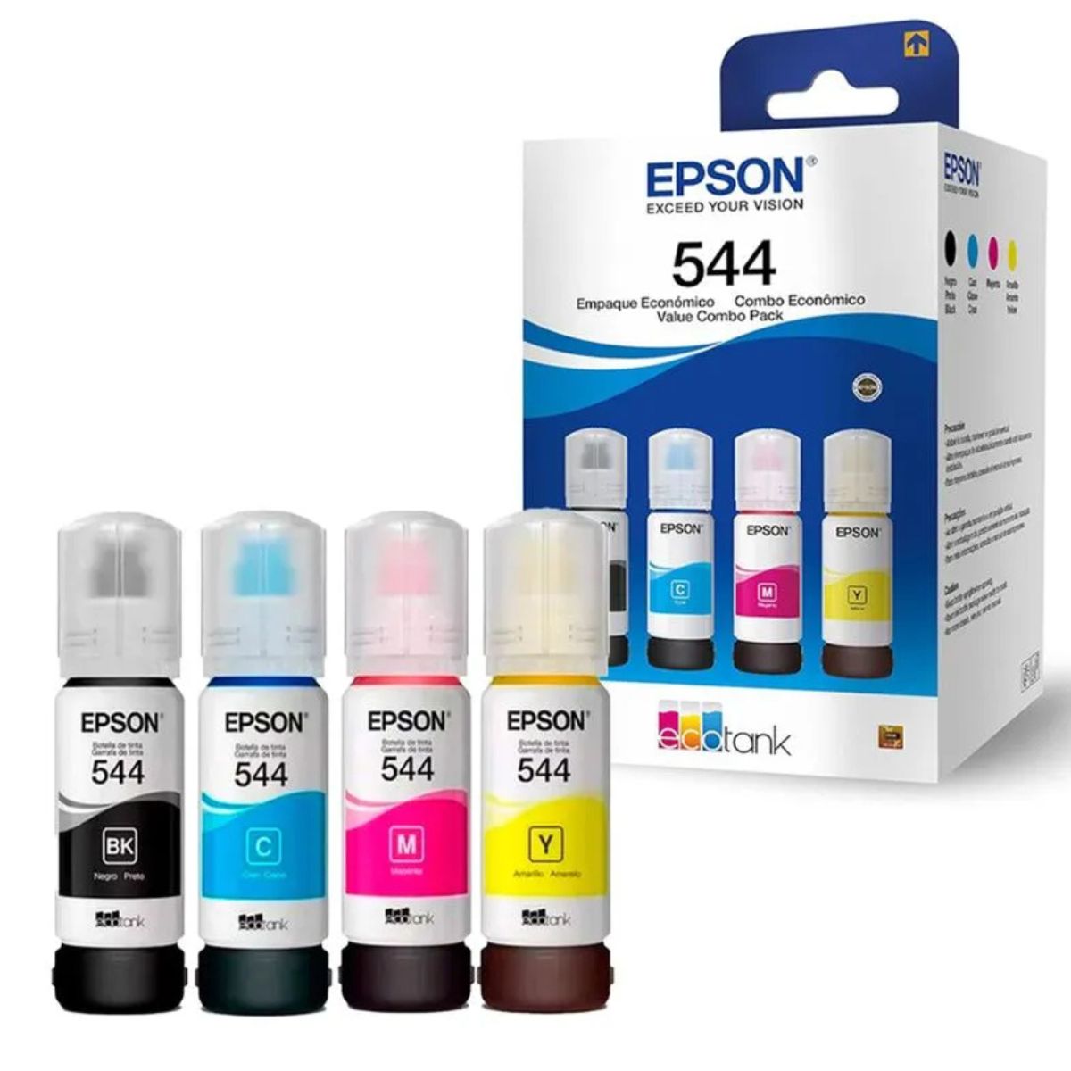 EPSON - Pack de Tintas Epson T544 Color Negro Cian Magenta Amarillo