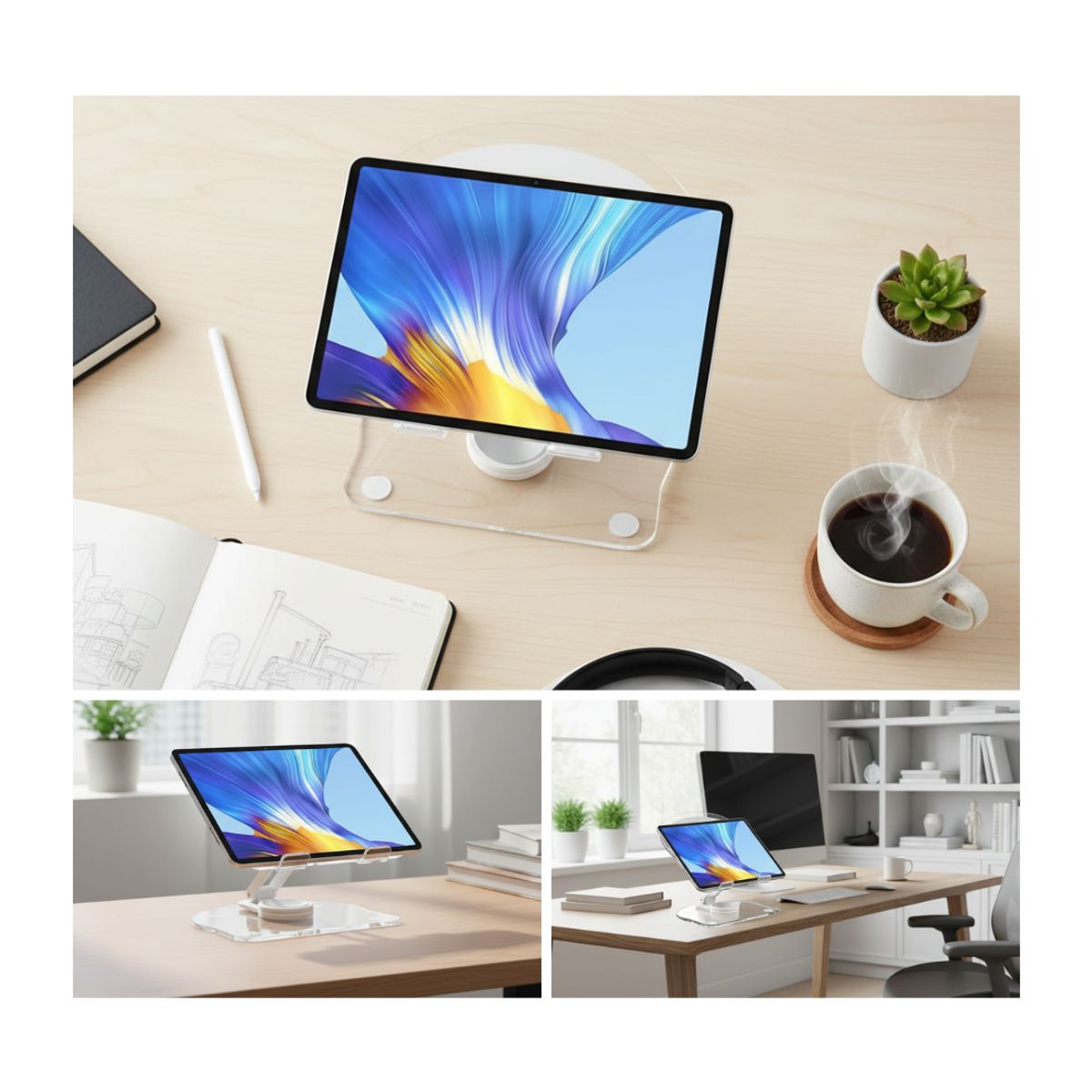 GENERICO - Soporte para Tablet Celular Giratorio 360 grados Plegable Ajustable